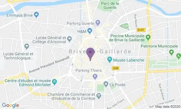 Localisation Banque Populaire Agence de Brive la Gaillarde