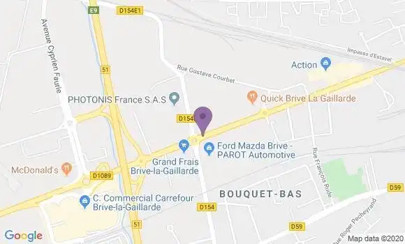 Localisation Banque Populaire Agence de Brive la Gaillarde Ouest
