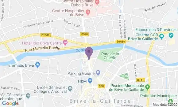 Localisation Banque Populaire Agence de Brive la Gaillarde Cardinal