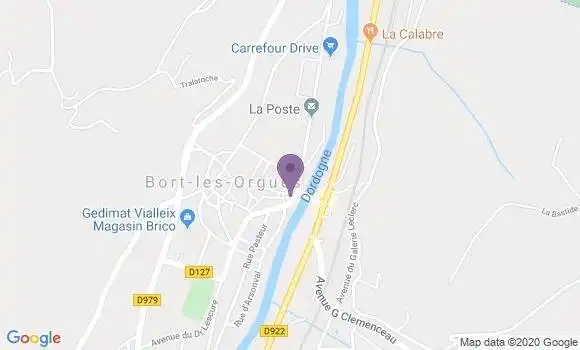Localisation Banque Populaire Agence de Bort les Orgues
