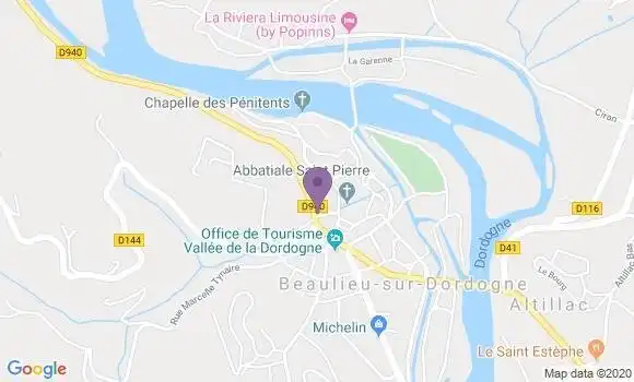 Localisation Banque Populaire Agence de Beaulieu sur Dordogne