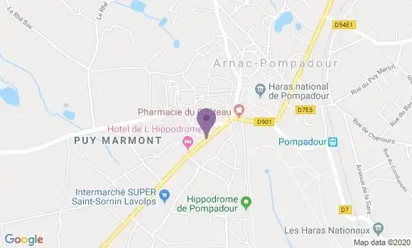 Localisation Banque Populaire Agence de Pompadour