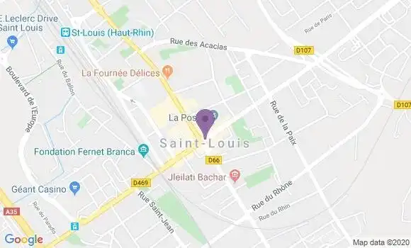 Localisation Société Générale Agence de Saint Louis