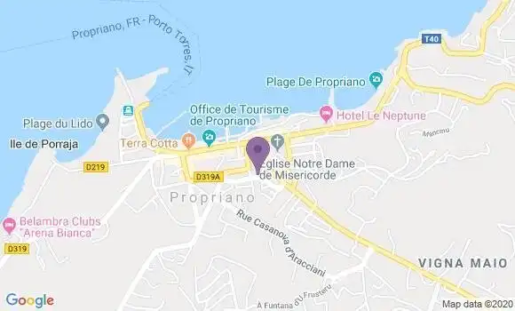 Localisation Banque Populaire Agence de Propriano