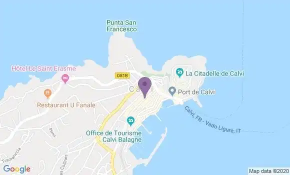Localisation Banque Populaire Agence de Calvi