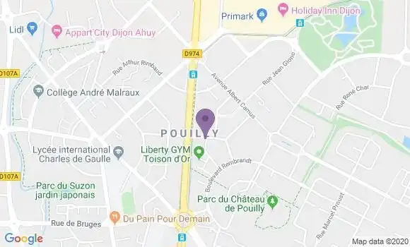 Localisation Banque Populaire Agence de Dijon Kellermann