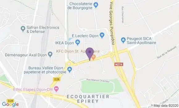 Localisation Banque Populaire Agence de Dijon Cap Nord
