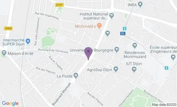 Localisation Banque Populaire Agence de Dijon Université