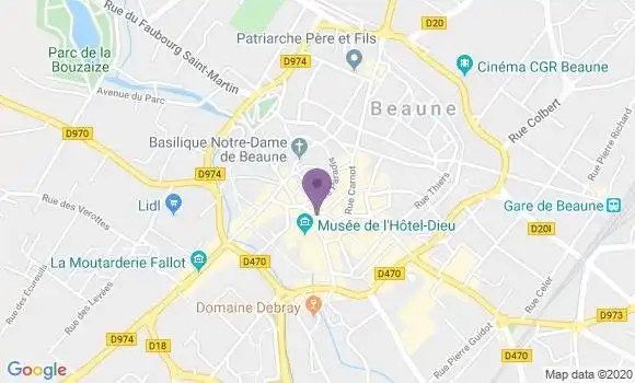 Localisation Banque Populaire Agence de Beaune les Halles