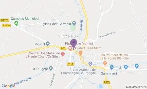 Localisation Banque Populaire Agence de Vitteaux