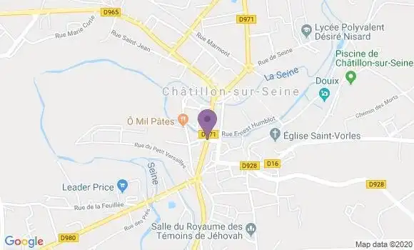 Localisation Banque Populaire Agence de Châtillon sur Seine