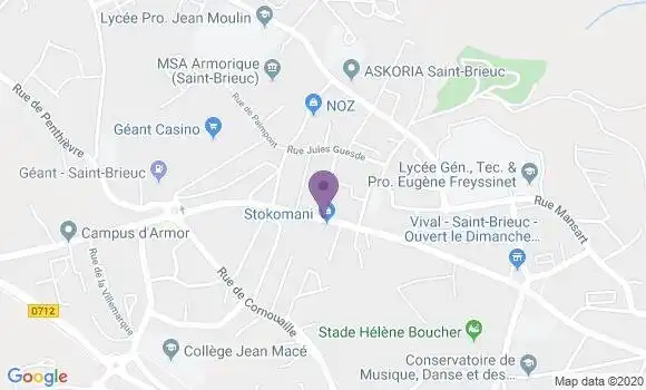 Localisation Banque Populaire Agence de Saint Brieuc les Villages