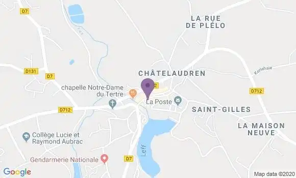 Localisation Banque Populaire Agence de Châtelaudren