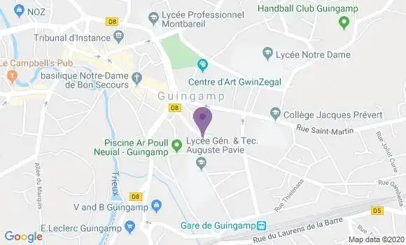 Localisation Banque Populaire Agence de Guingamp