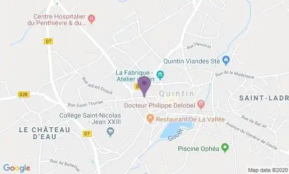 Localisation Banque Populaire Agence de Quintin