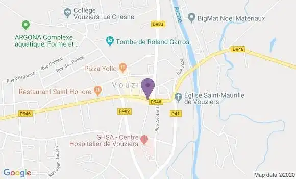 Localisation Société Générale Agence de Vouziers