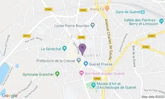 Localisation Banque Populaire Agence de Guéret