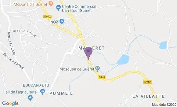 Localisation Banque Populaire Agence de Guéret la Marche