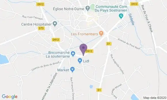Localisation Banque Populaire Agence de La Souterraine