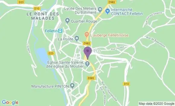 Localisation Banque Populaire Agence de Felletin