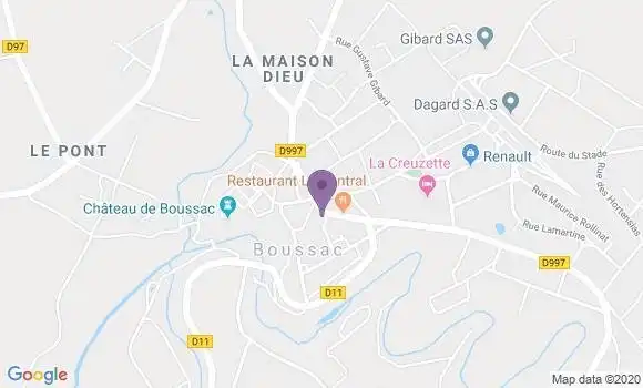 Localisation Banque Populaire Agence de Boussac