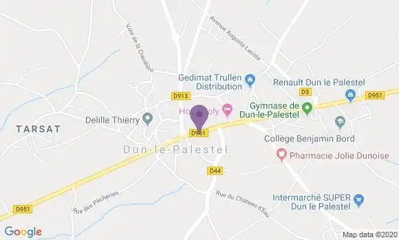 Localisation Banque Populaire Agence de Dun le Palestel