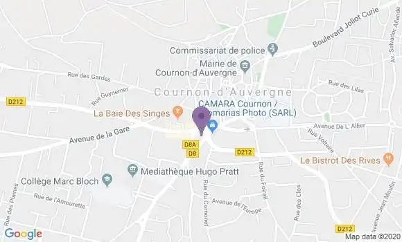 Localisation LCL Agence de Cournon d