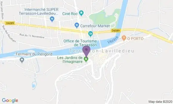 Localisation Banque Populaire Agence de Terrasson Lavilledieu