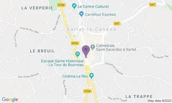 Localisation Banque Populaire Agence de Sarlat la Canéda