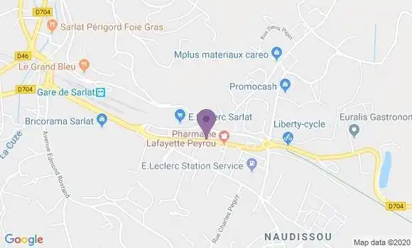 Localisation Banque Populaire Agence de Sarlat la Canéda Sud