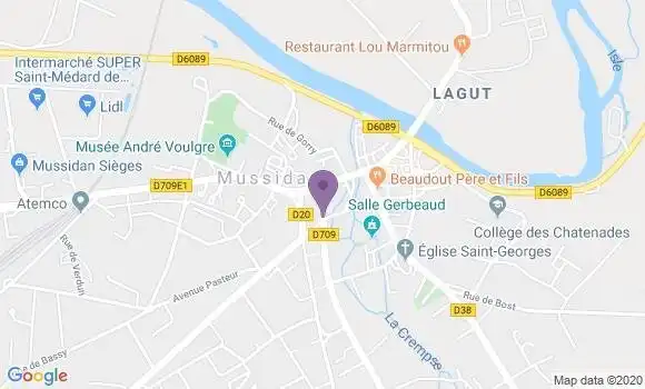 Localisation Banque Populaire Agence de Mussidan