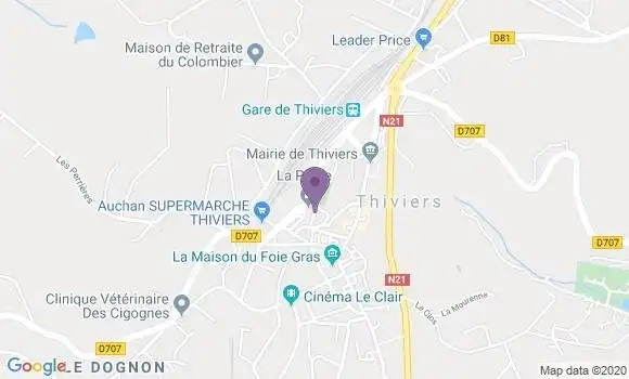 Localisation Banque Populaire Agence de Thiviers