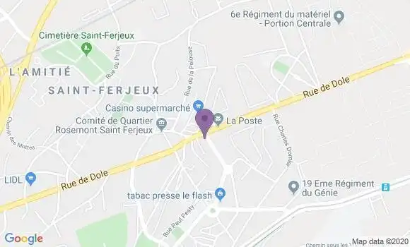 Localisation Banque Populaire Agence de Besançon Saint Ferjeux