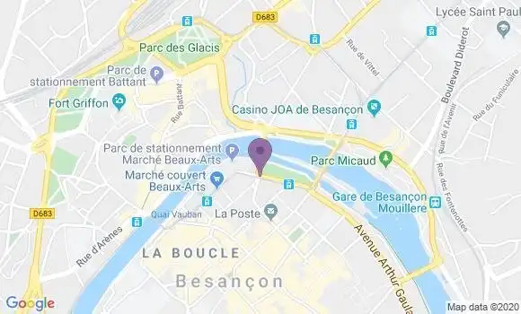 Localisation Banque Populaire Agence de Besançon Temis