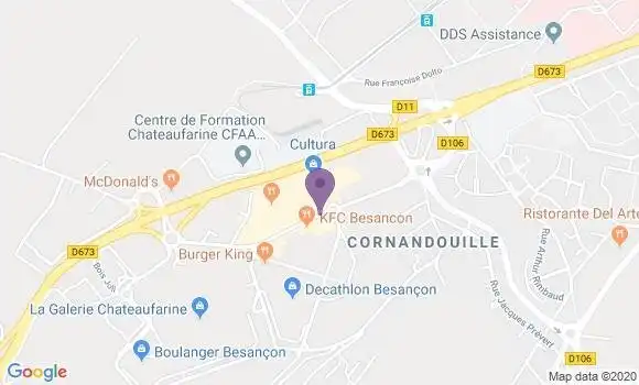 Localisation Banque Populaire Agence de Besançon Châteaufarine