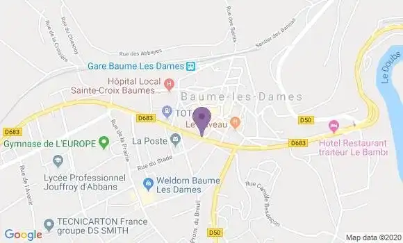 Localisation Banque Populaire Agence de Baume les Dames