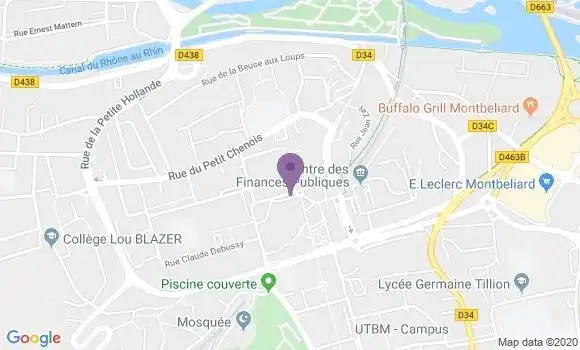 Localisation Banque Populaire Agence de Montbéliard Hexagone