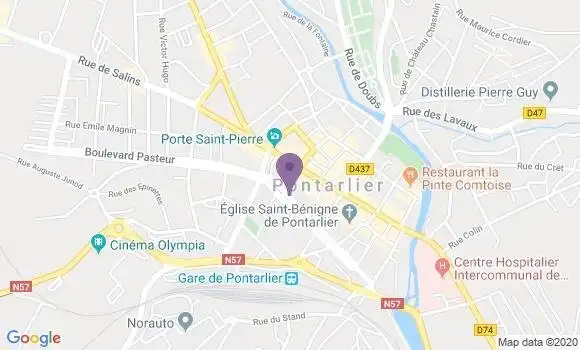 Localisation Banque Populaire Agence de Pontarlier