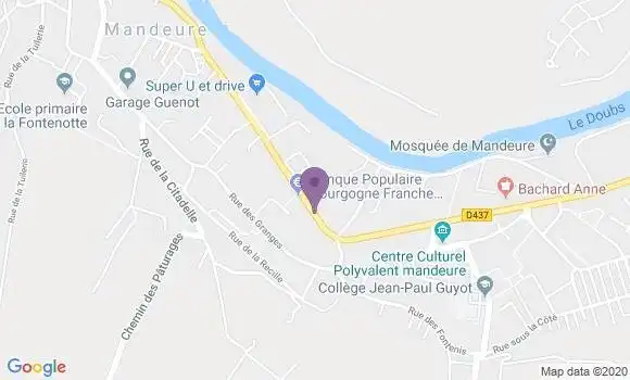Localisation Banque Populaire Agence de Mandeure