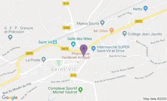 Localisation Banque Populaire Agence de Saint Vit