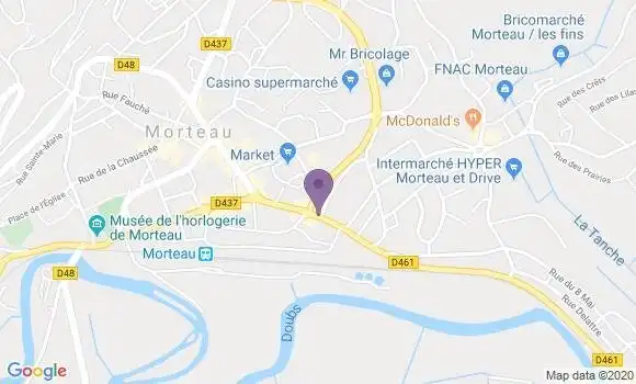 Localisation Banque Populaire Agence de Morteau