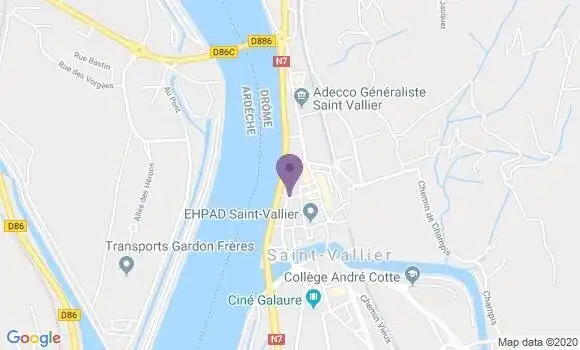 Localisation Banque Populaire Agence de Saint Vallier
