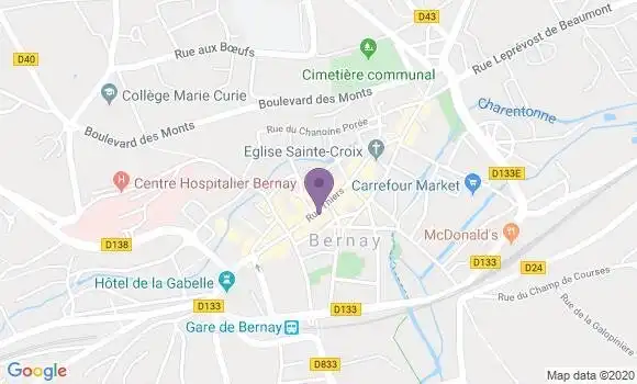 Localisation Banque Populaire Agence de Bernay