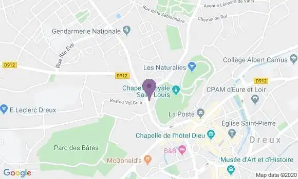 Localisation Banque Populaire Agence de Dreux Coralines