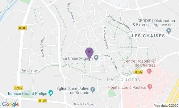 Localisation Banque Populaire Agence de Le Coudray