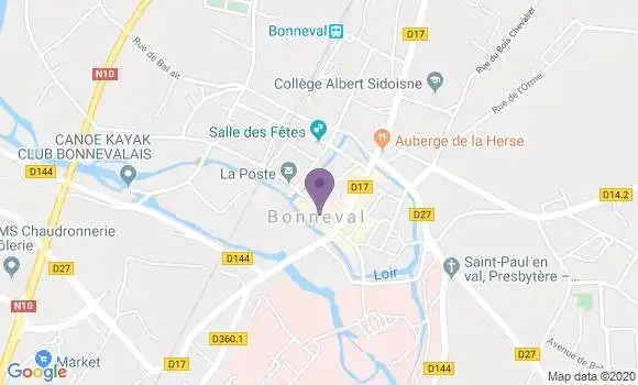 Localisation Banque Populaire Agence de Bonneval