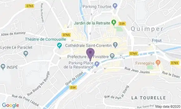 Localisation Banque Populaire Agence de Quimper Steir