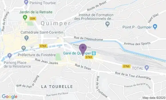 Localisation Banque Populaire Agence de Quimper Gare