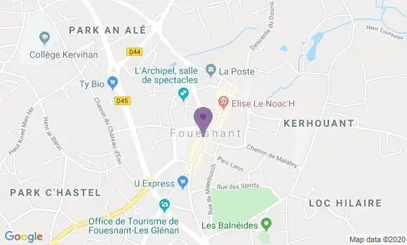 Localisation Banque Populaire Agence de Fouesnant