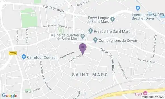 Localisation Banque Populaire Agence de Brest Saint Marc